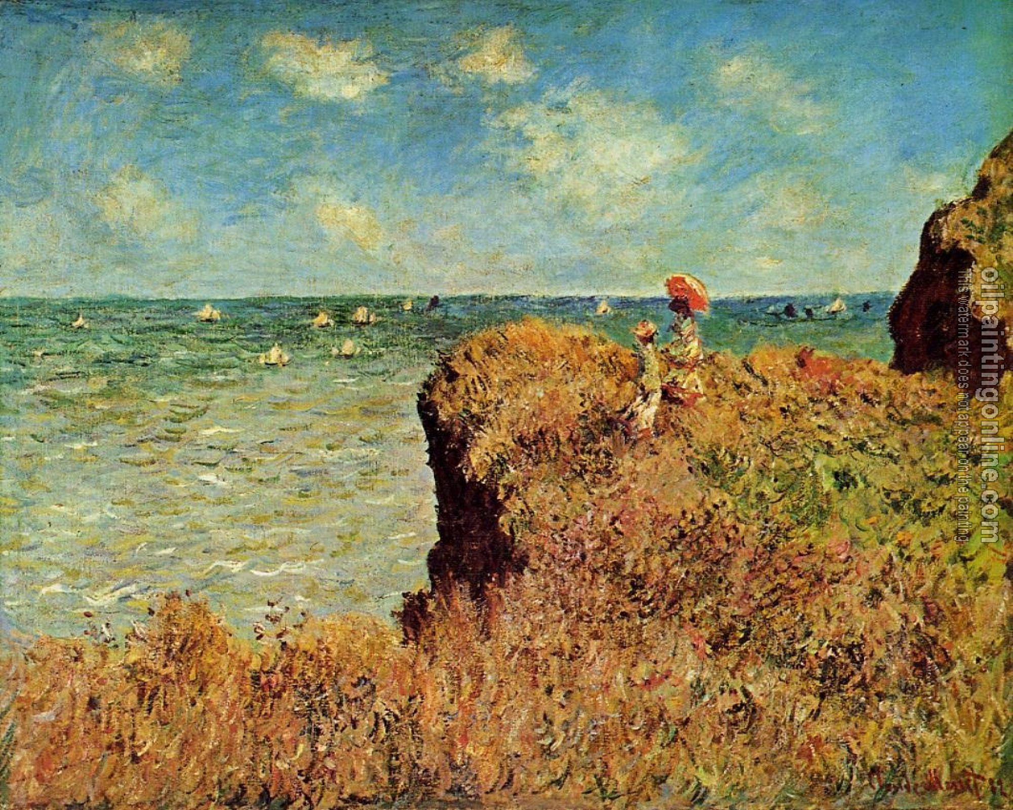 Monet, Claude Oscar - The Cliff Walk, Pourville